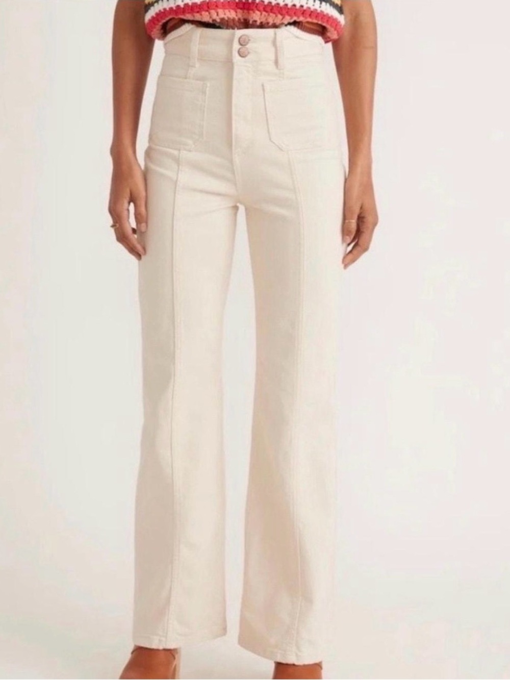 Marine Layer Archive Flare Jeans Ecru White Size 4
